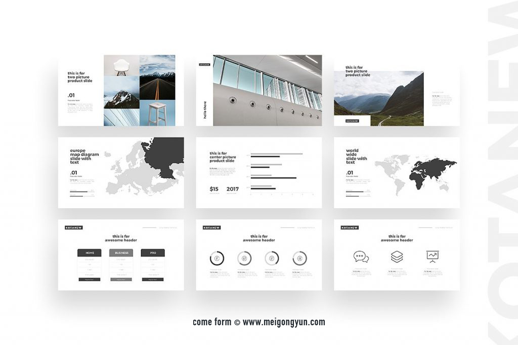 现代极简主义PPT模版Kotanew Keynote