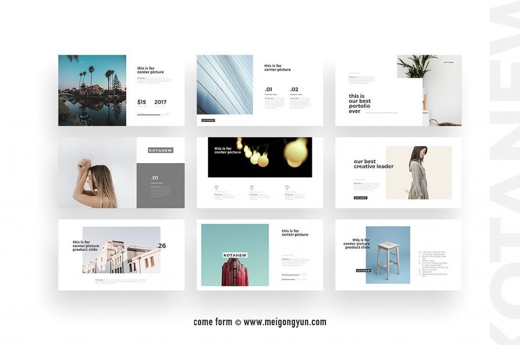现代极简主义PPT模版Kotanew Keynote