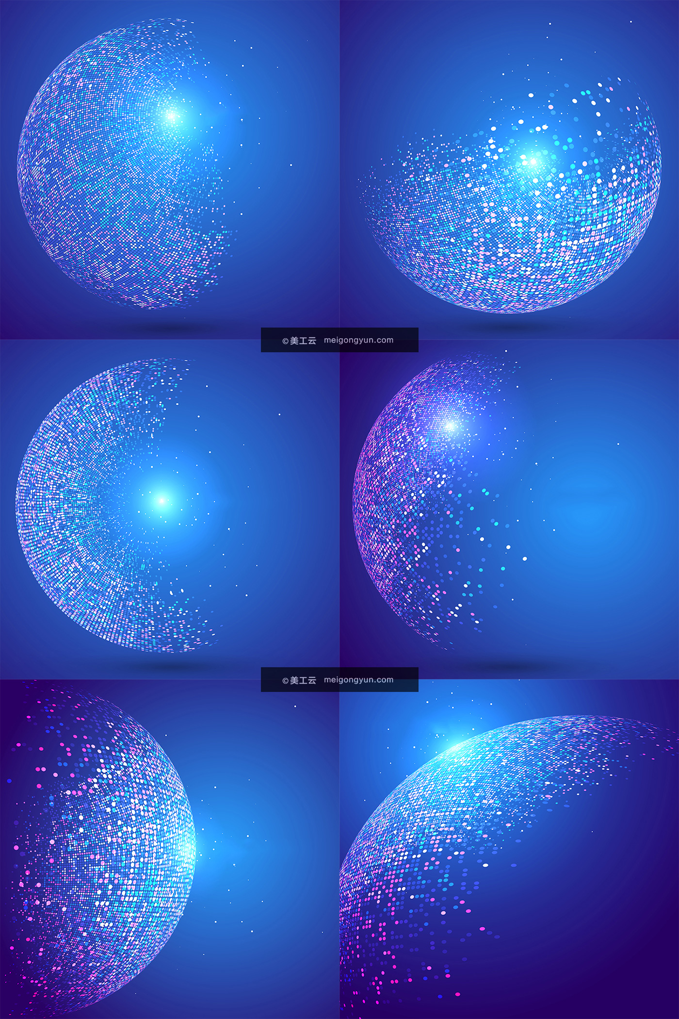 粒子抽象球体矢量元素 Particle Sphere