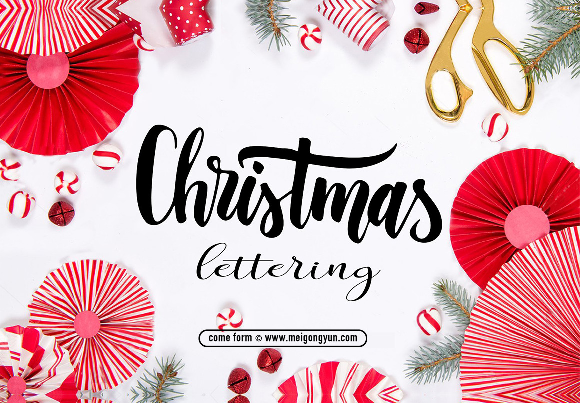 圣诞节主题艺术字 Christmas Lettering