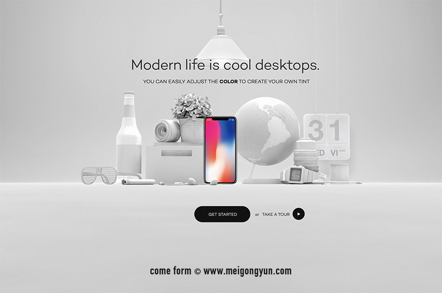 桌面样机贴图PSD模型 desktops mockups