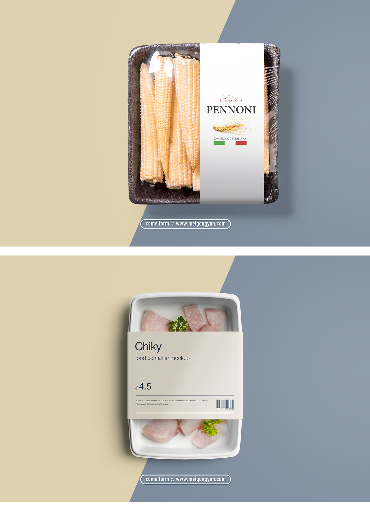 有机食物贴图样机 Organic Food Mockups