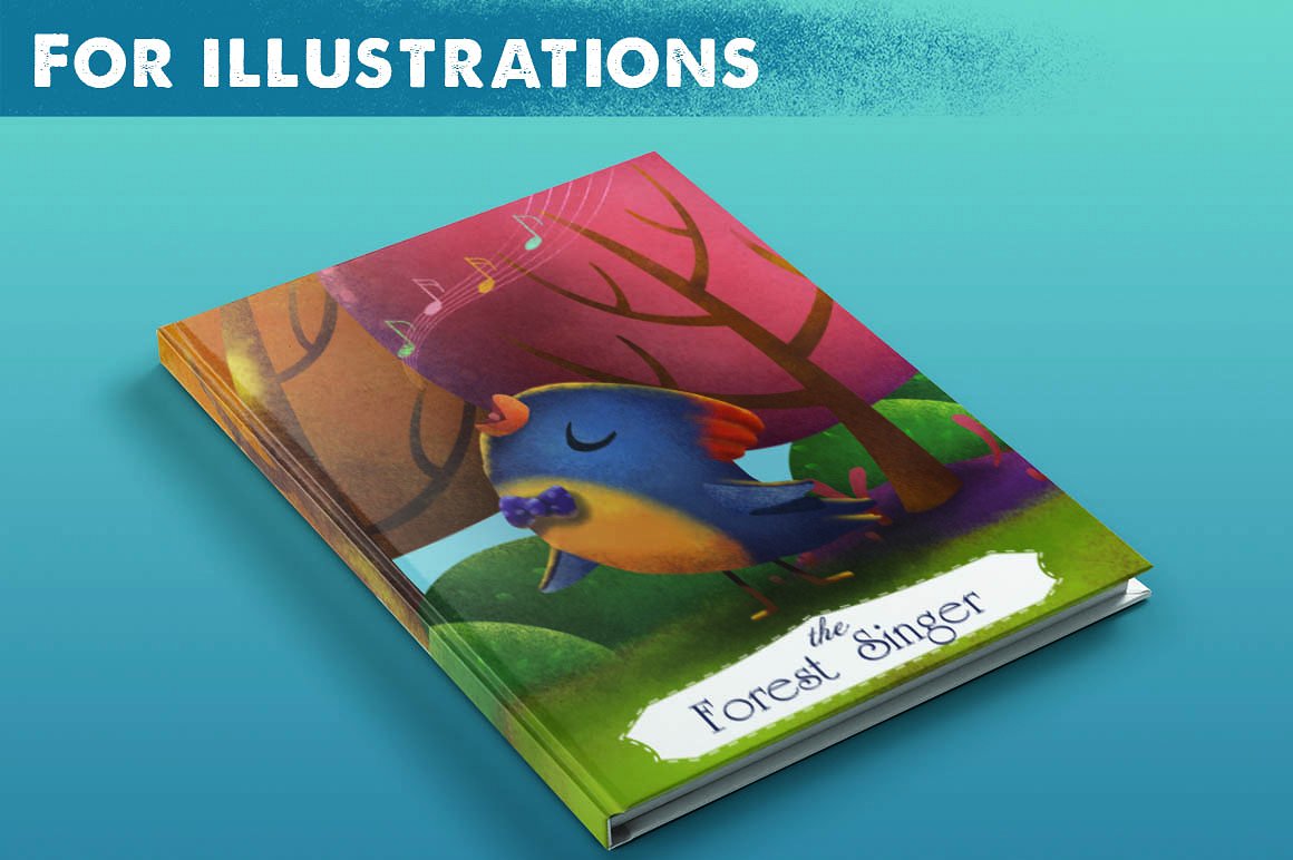 一套非常好玩有活力的卡通鸟小树粉笔插画/图案素材 Birds