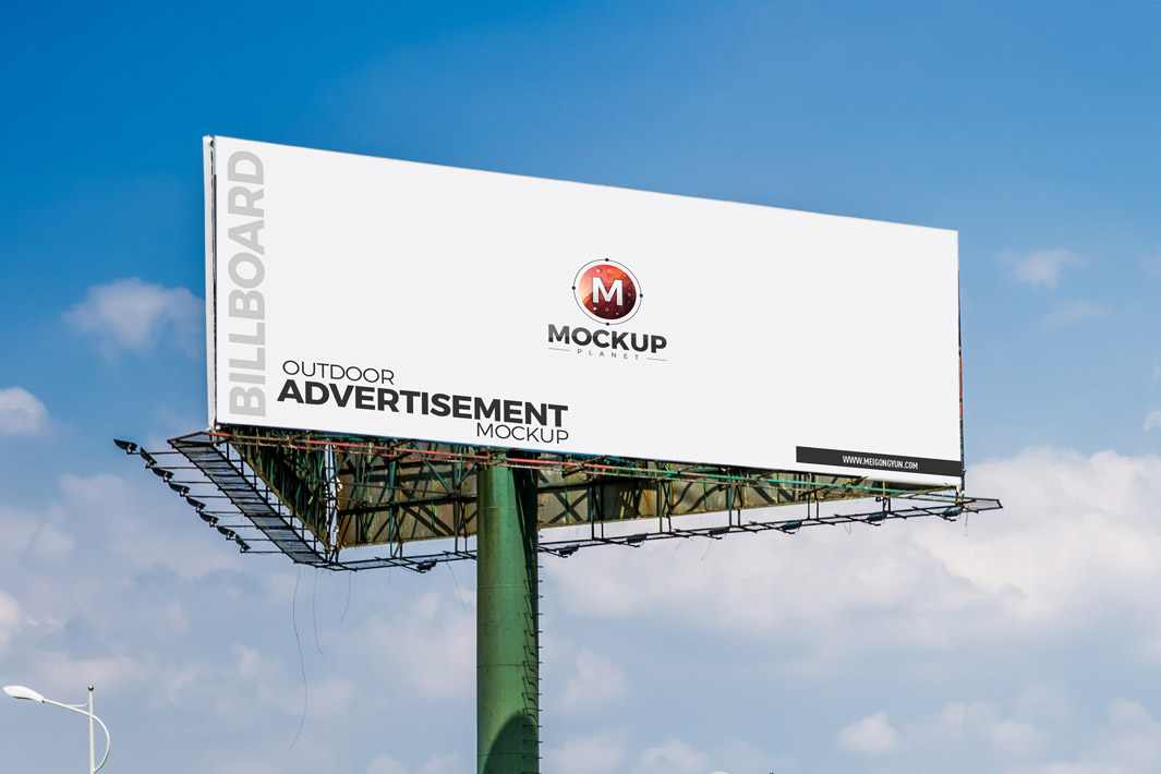 户外高炮印刷广告贴图展示模版Billboard Free O