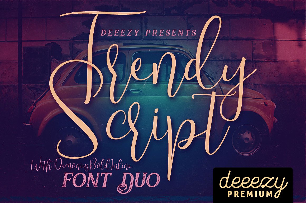 一款酷又要创意的英文字体Trendy Script Font