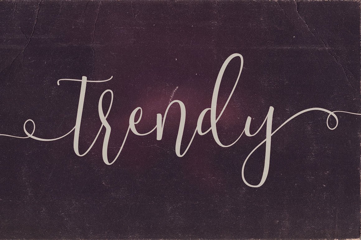 一款酷又要创意的英文字体Trendy Script Font