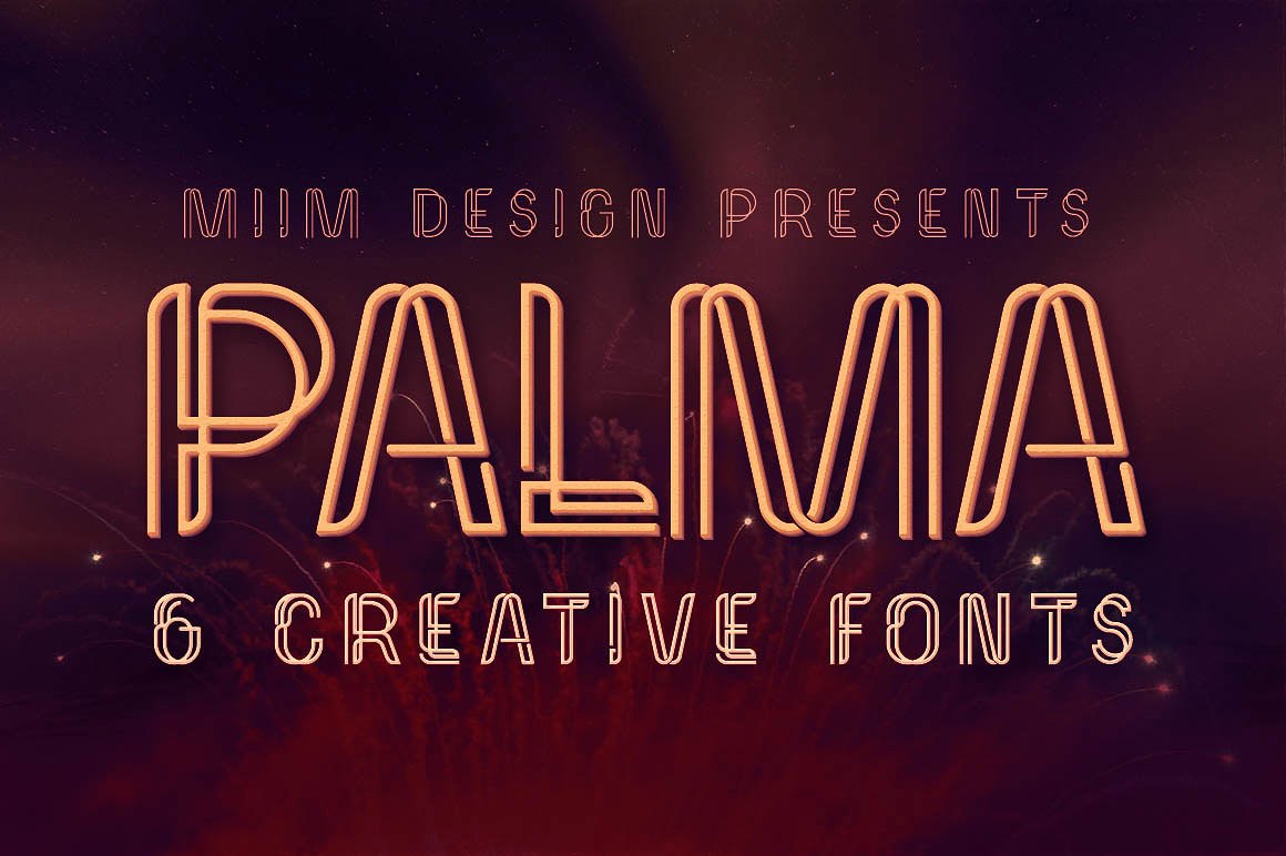 一款双线圆角英文字体Palma - Display Font