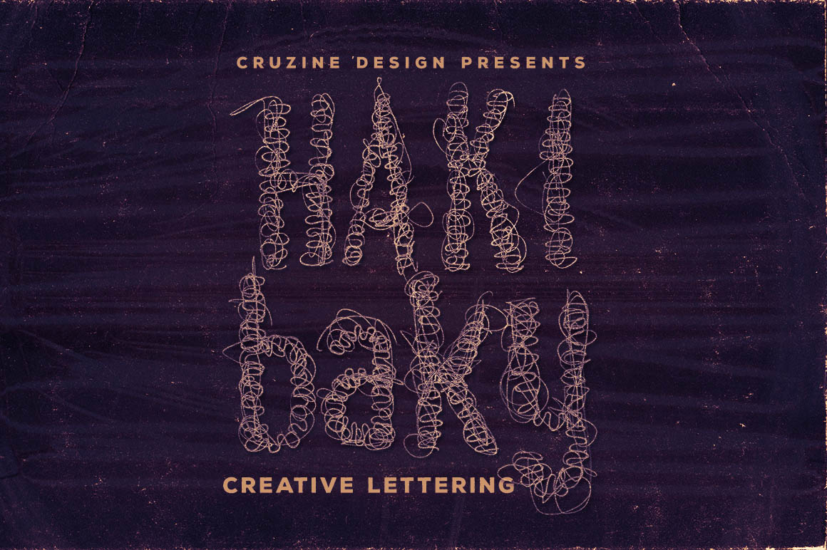 创意艺术线条缠绕英文字体素材Hakibaky Creativ