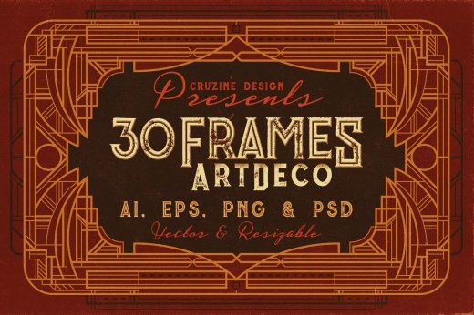 复古风格边框超清素材 30 ArtDeco Frames #