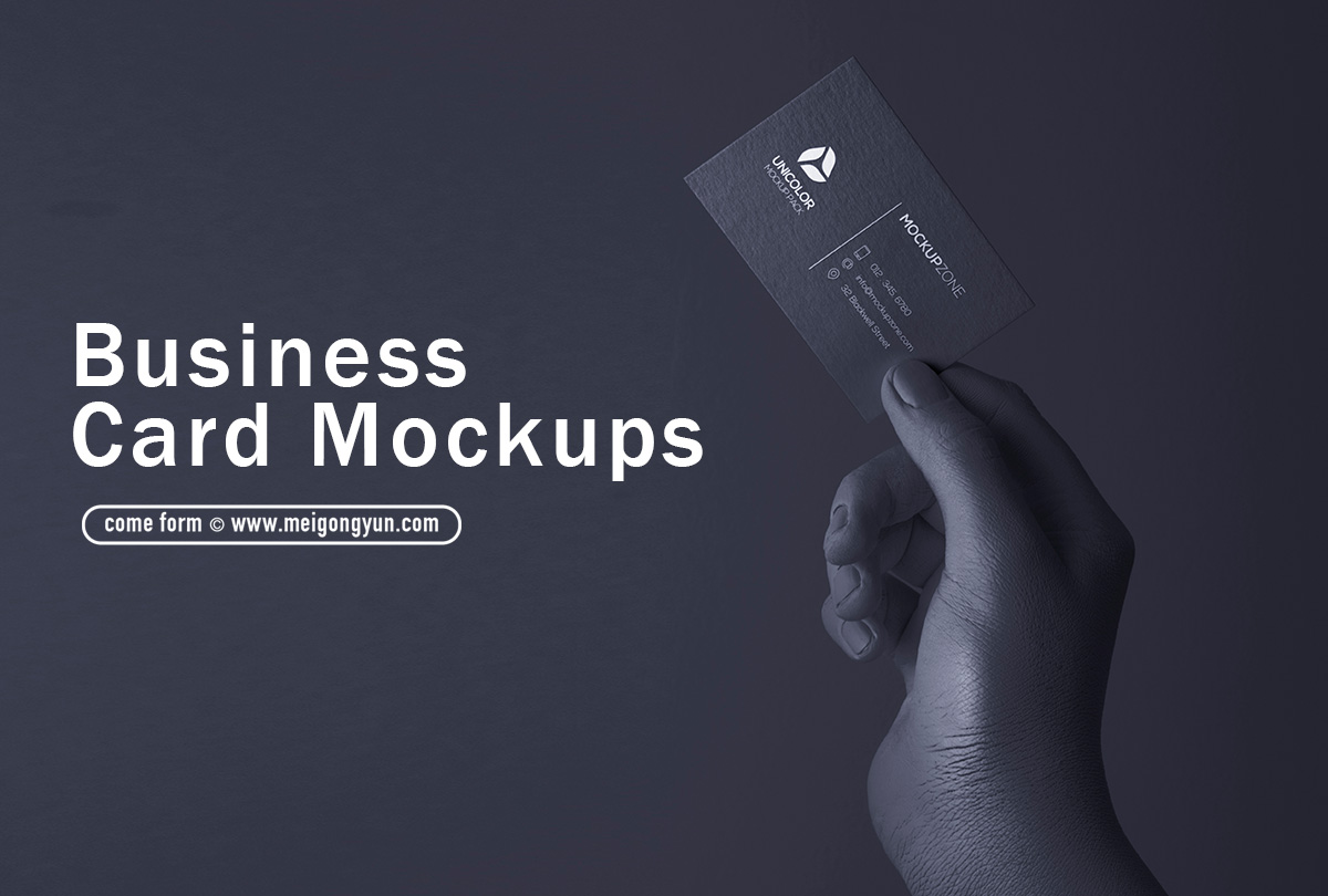 手握名片样机贴图 Business Card Mockups