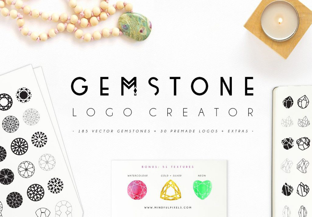 矢量宝石LOGO设计元素 Gemstone Logo