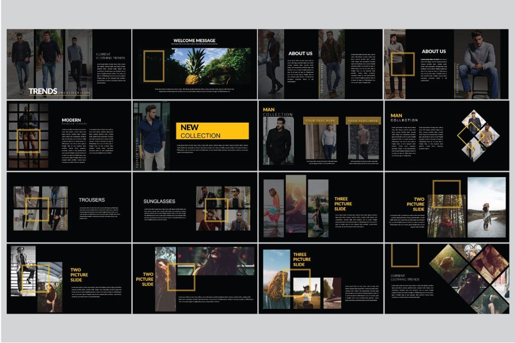 超酷黑色PPT模板 Trends Multipurpose