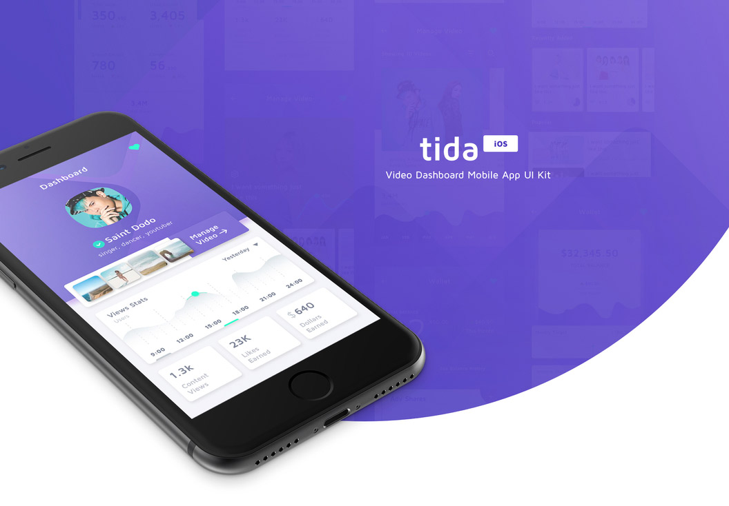 媒体社交类APP模板 Tida iOS UI Kit by