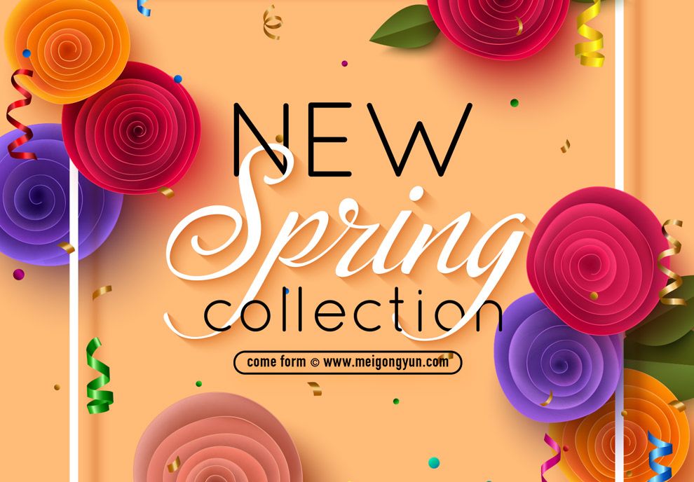 春季促销系列矢量海报 Spring Sale Collect