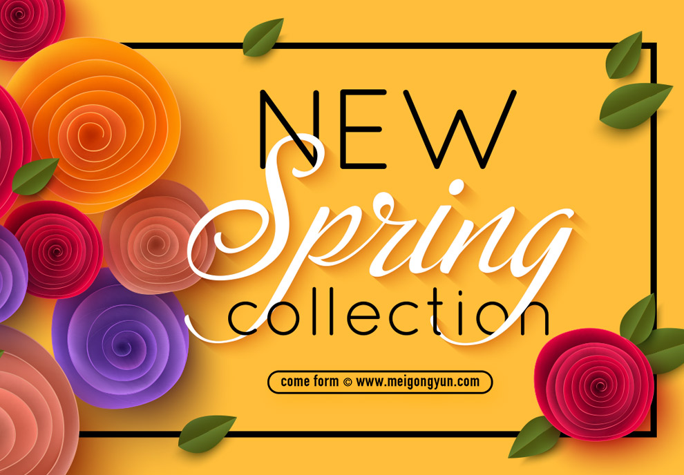 春季促销系列矢量海报 Spring Sale Collect