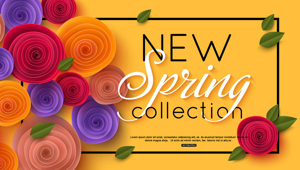 春季促销系列矢量海报 Spring Sale Collect