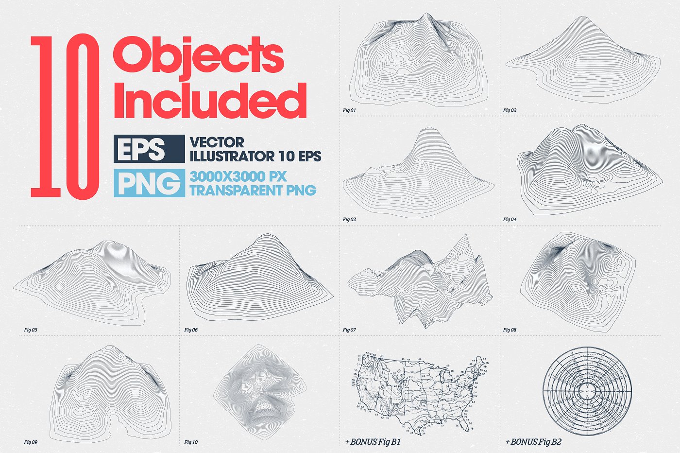 10 Analog Topographical Object