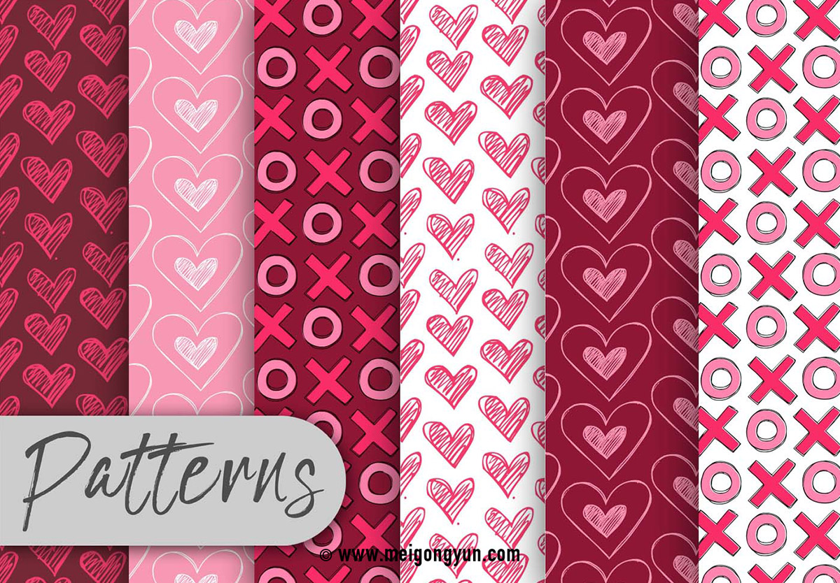 情人节元素图案Valentine Pattern Set