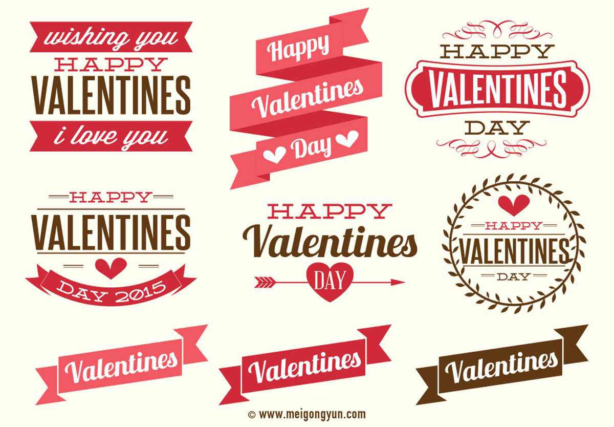 情人节元素标签Valentines Day Labels