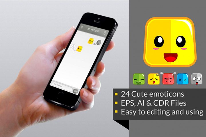 Square Cute Emoticon 一套可爱方形表情E