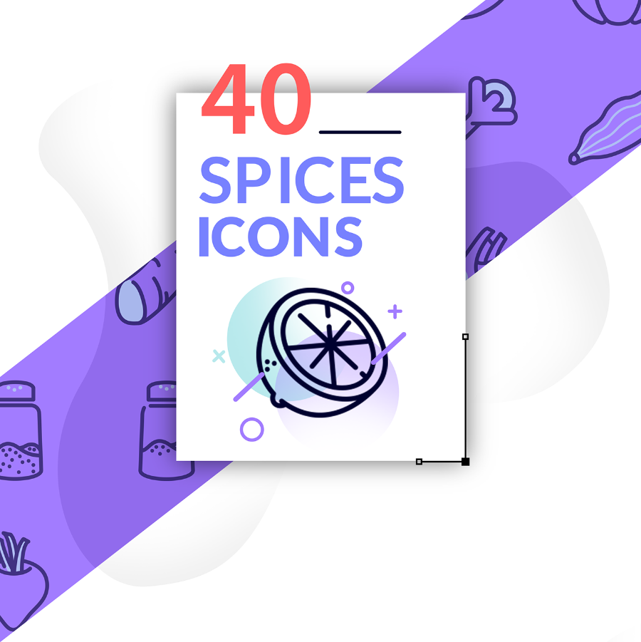 一组特色食物图标 40 Spices Icon Pack V