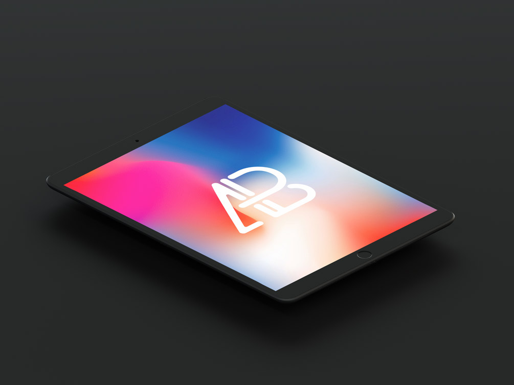 iPad平板电脑贴图样机PSD模板Isometric Mat