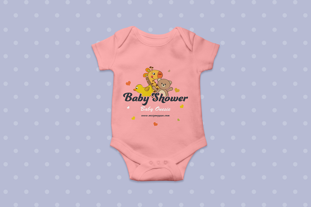 婴儿连体衣贴图模版 Baby Onesie Mockup #