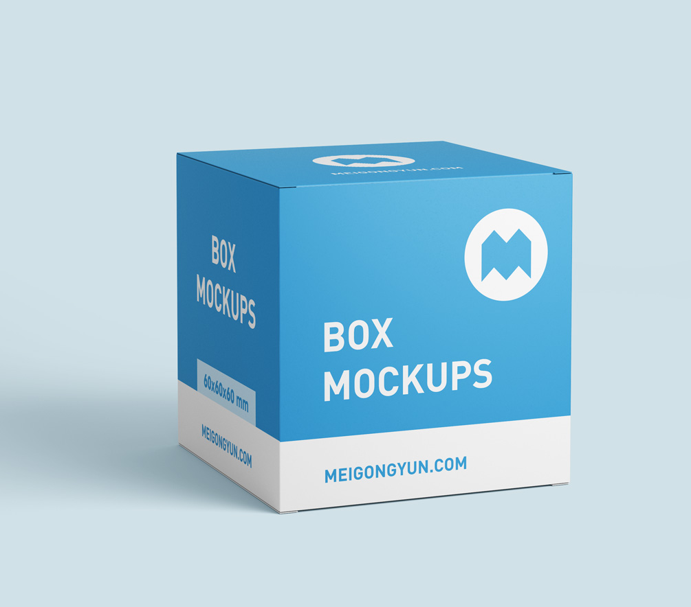 正方体盒子贴图模版 Box mockups Vol.036