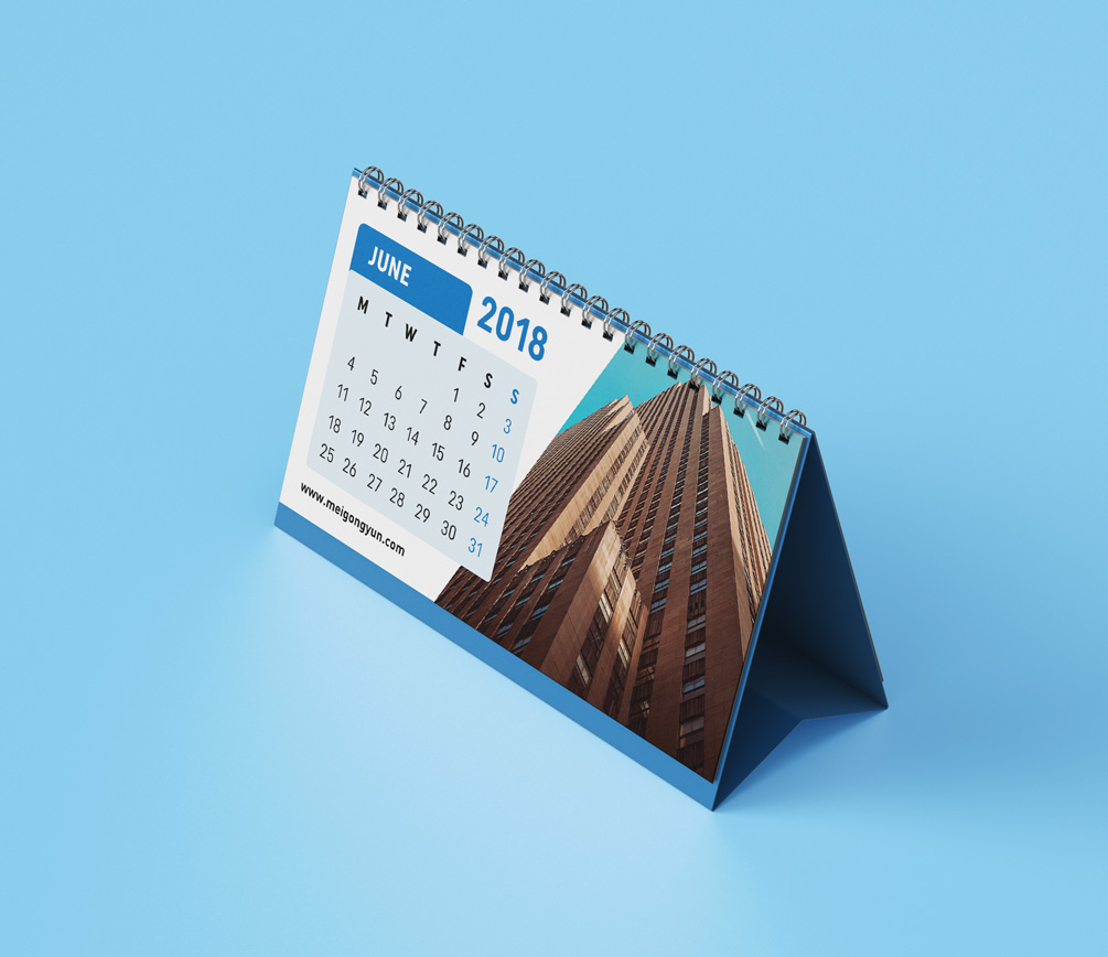 台历贴图展示模版 Desk calendar mockup