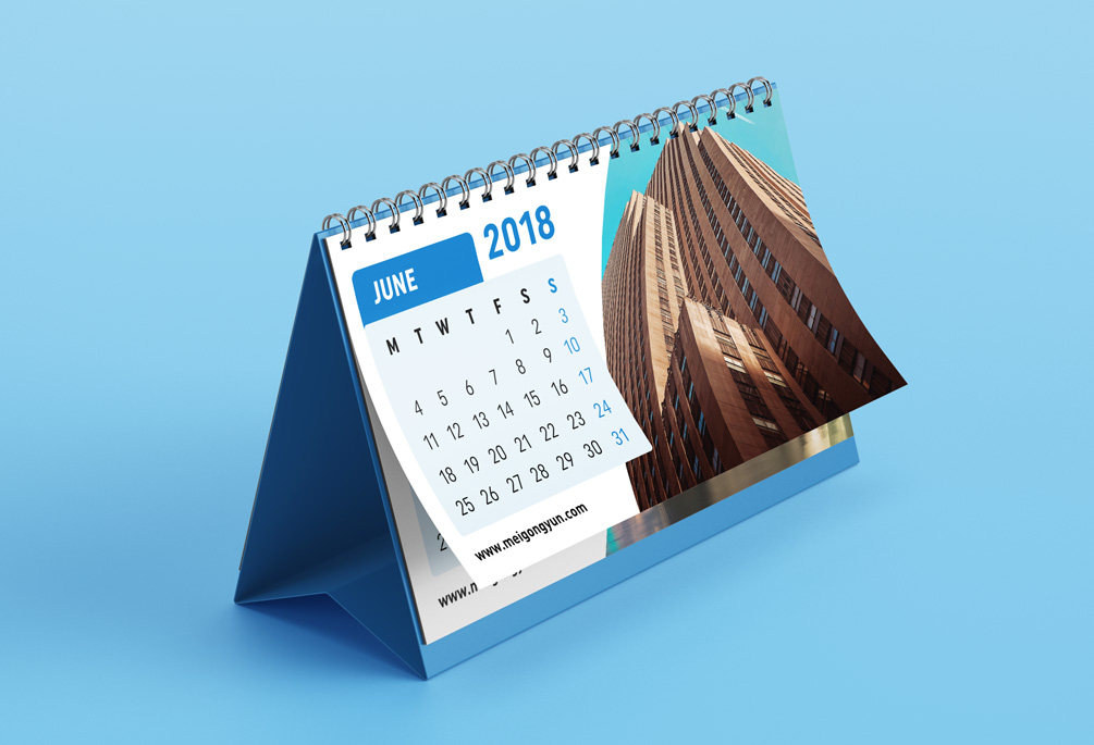 台历贴图展示模版 Desk calendar mockup