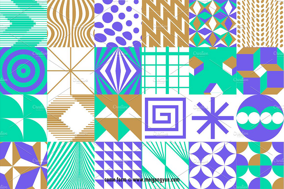 24款几何图案无缝背景素材Geometric pattern