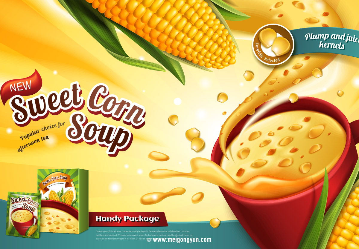速食玉米甜汤广告模板Corn soup Ads