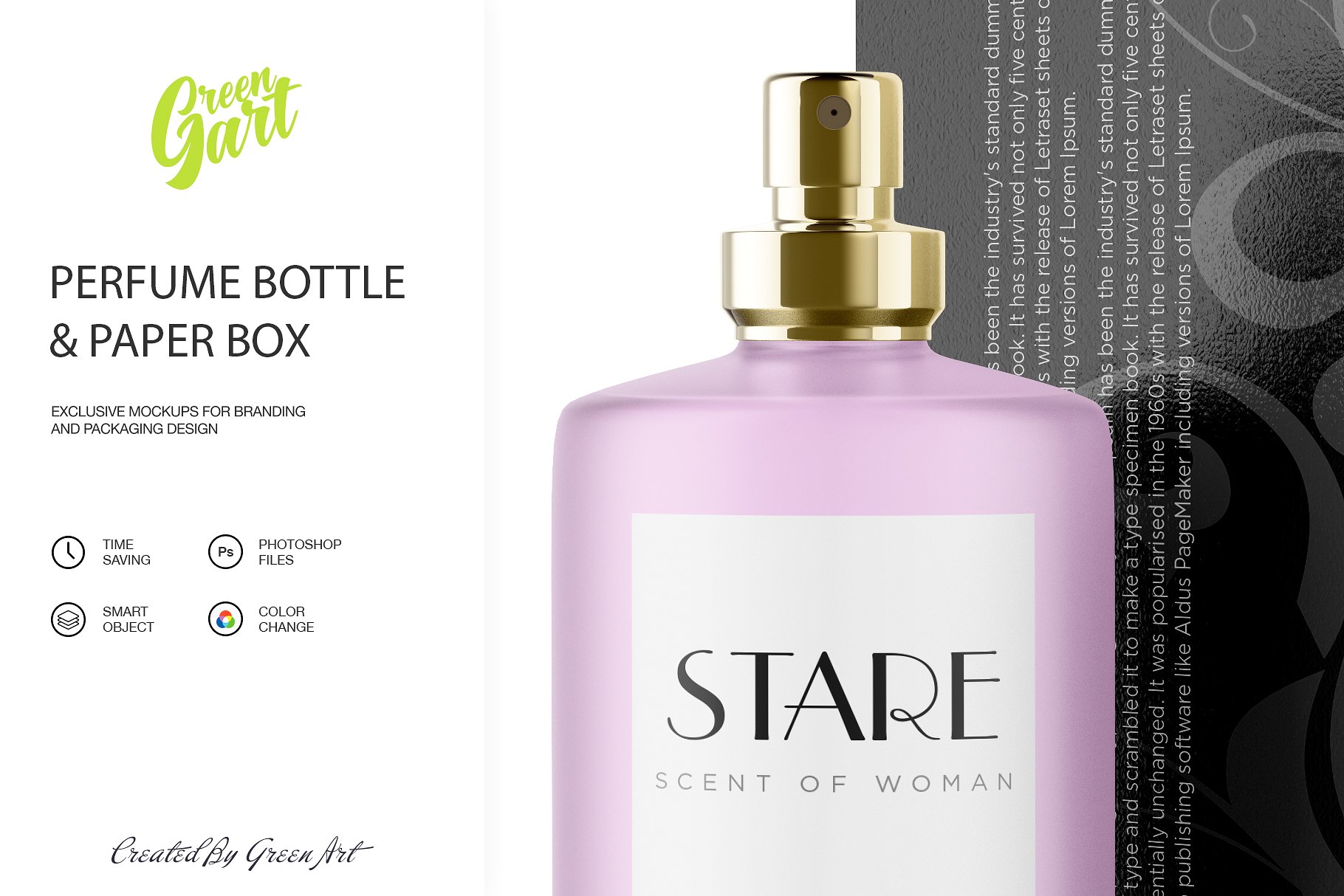 香水瓶/香水包装贴图样机素材 Perfume Bottle
