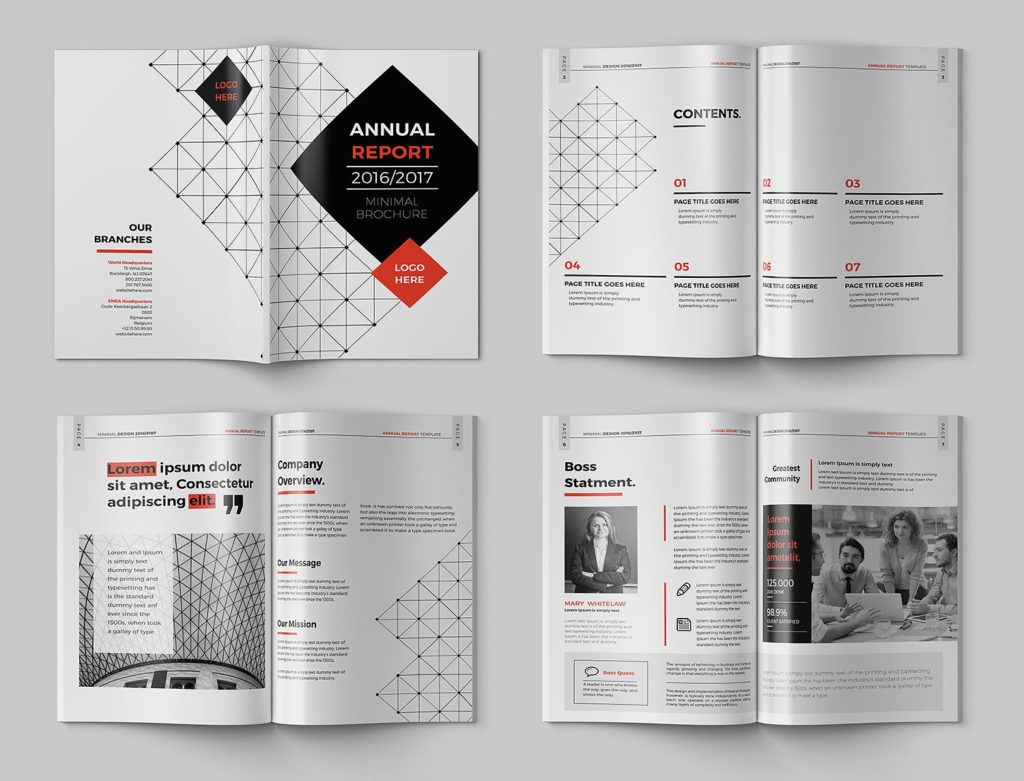 现代极简年度报告杂志模板 Magazine design