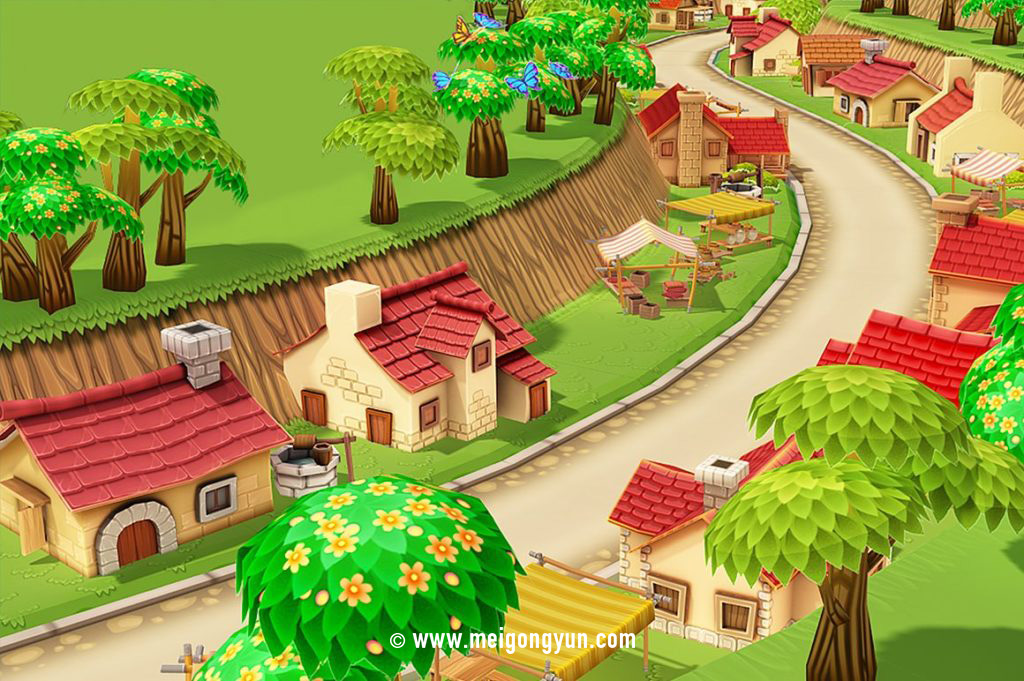 卡通春天农场3D模型Cartoon_Spring_Farm