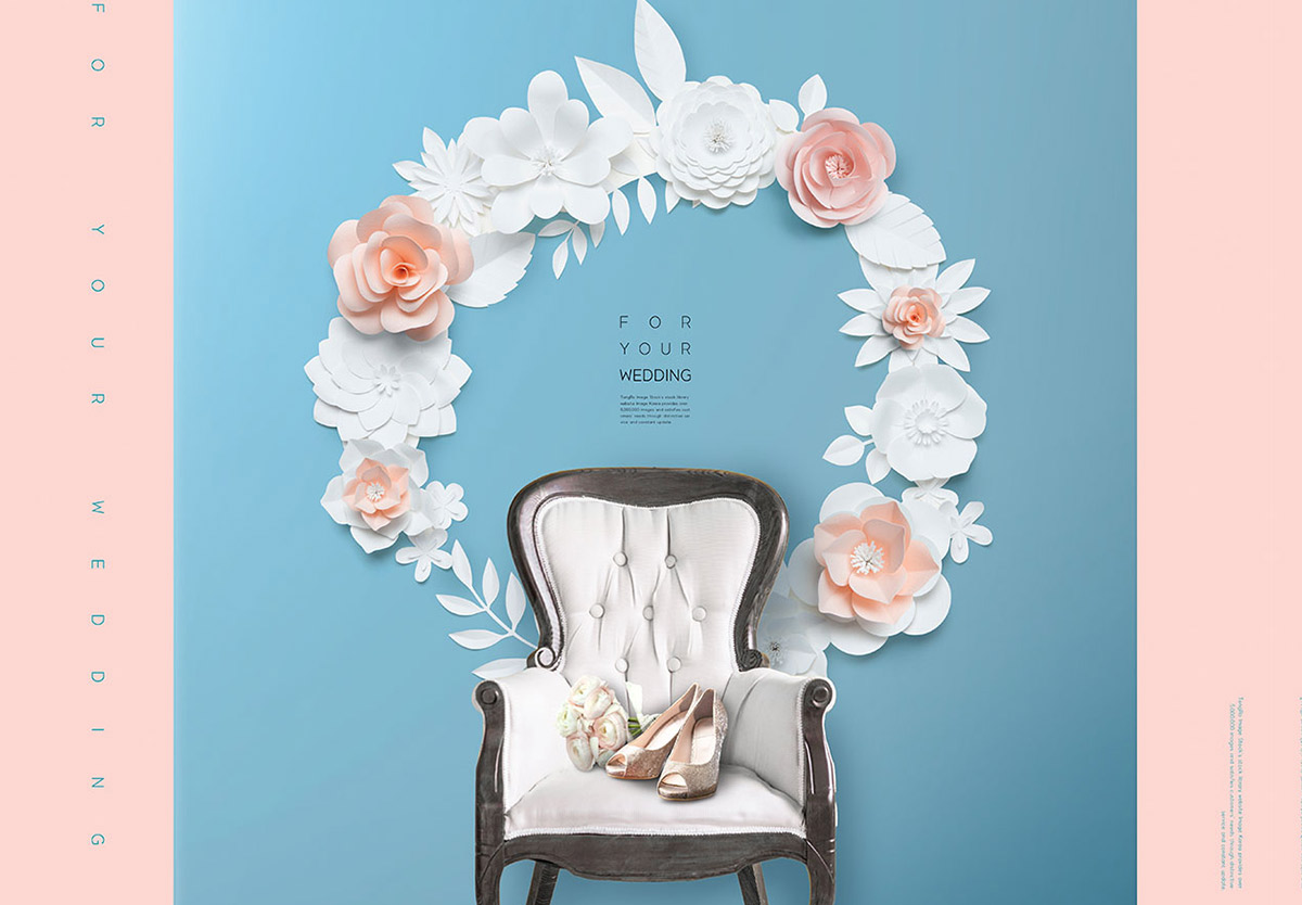 高端婚礼情人节女王节海报设计Wedding Valentin
