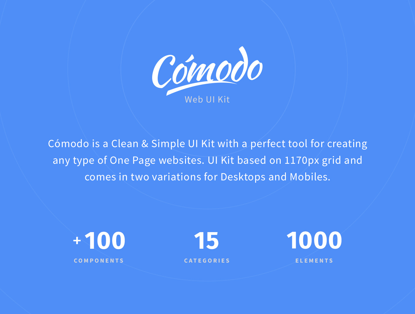简洁完美的用户界面模版 Cómodo Web UI Kit
