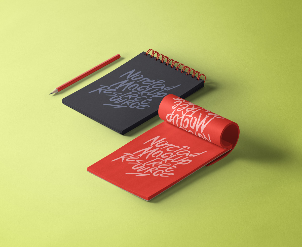 记事本贴图展示模版 Psd Notepad Mockup #