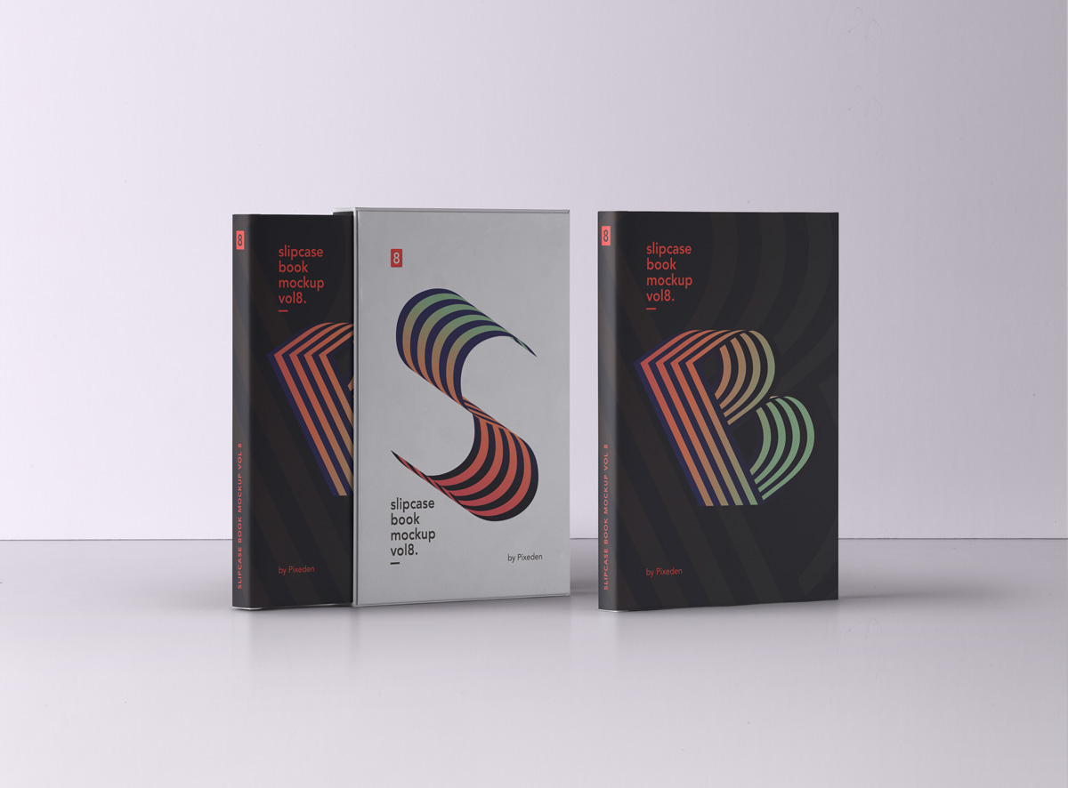 书籍/书套封面设计贴图展示模板 Psd Slipcase B