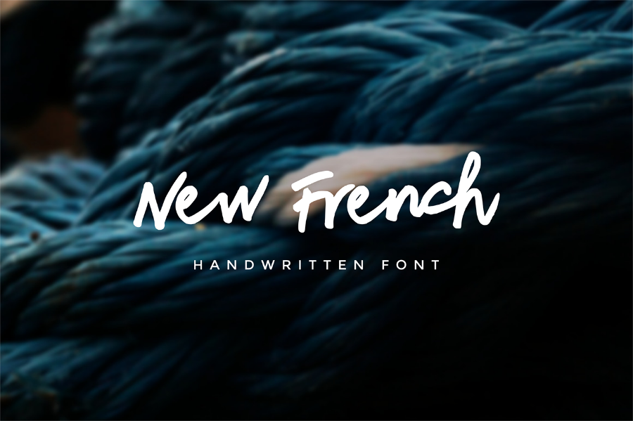 一款创新书法手写英文字体New French Font Fr