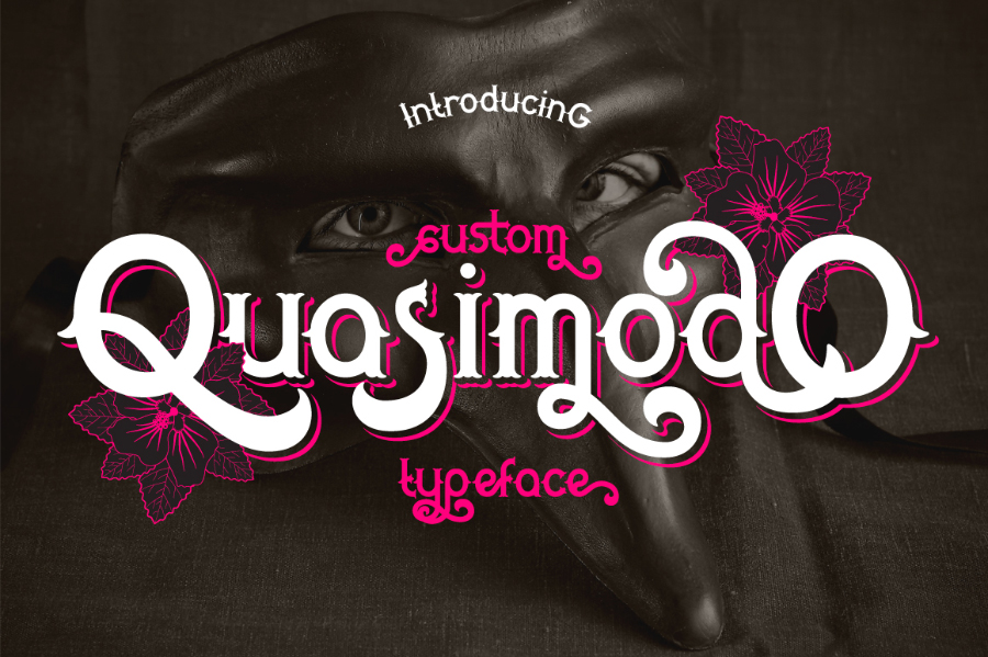 复古有趣的字体 Quasimodo Typeface Fre