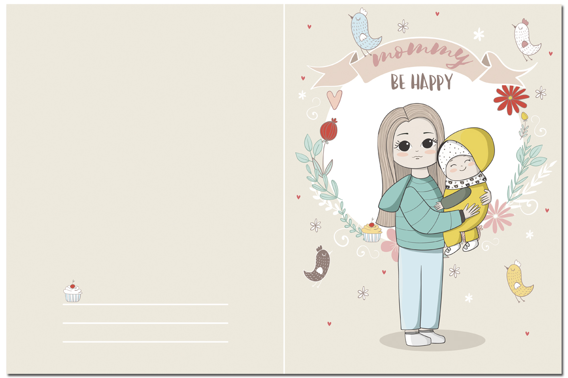 I love mom. Vector illustratio