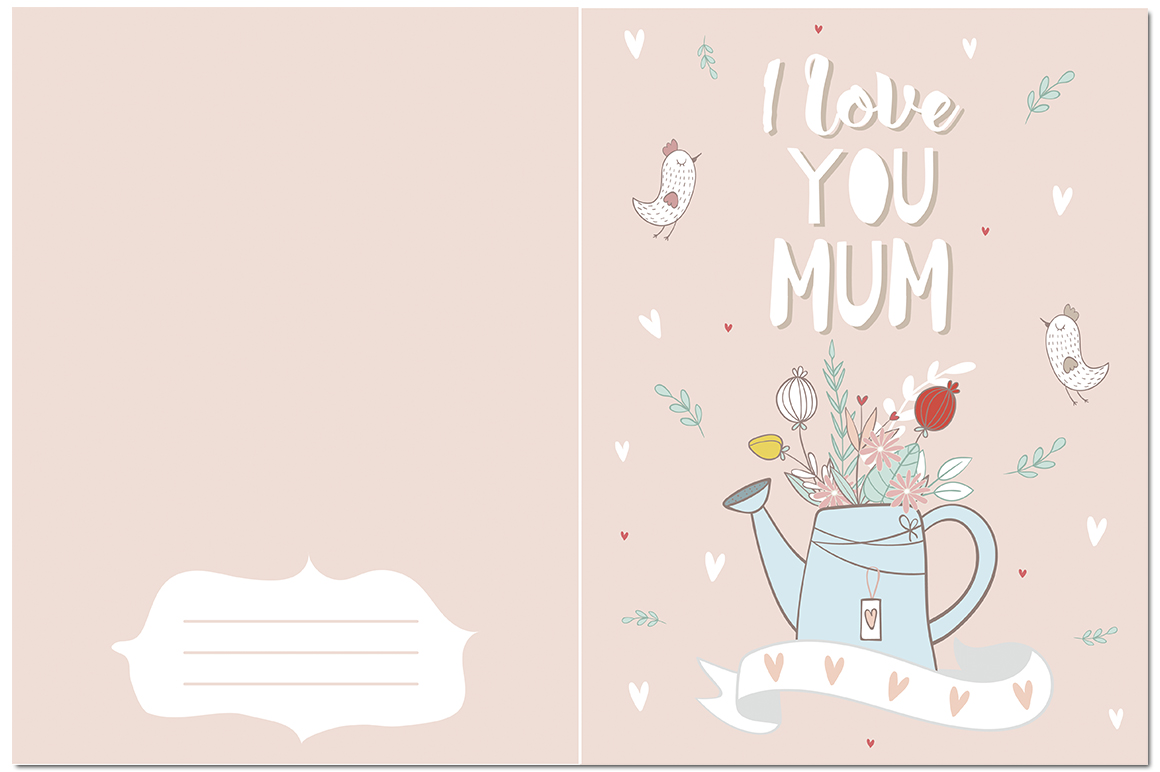 I love mom. Vector illustratio