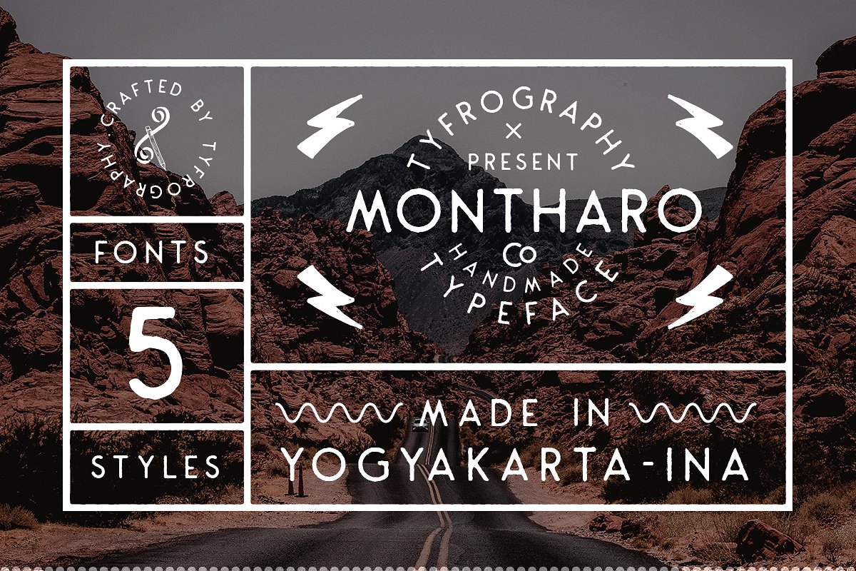 一款复古经典英文字体Montharo Typeface +
