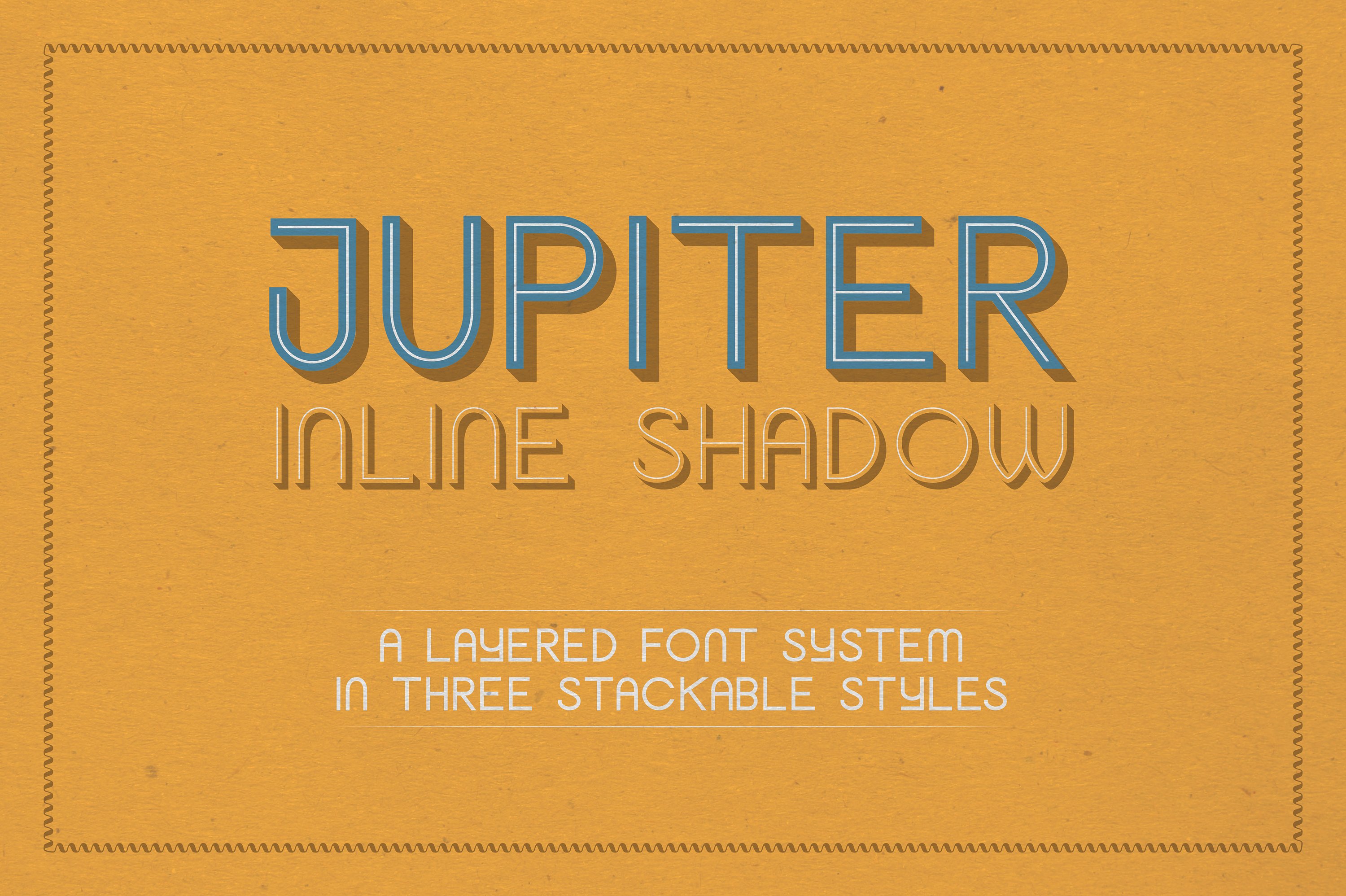 英文立体字个性字体 Jupiter Inline Shado
