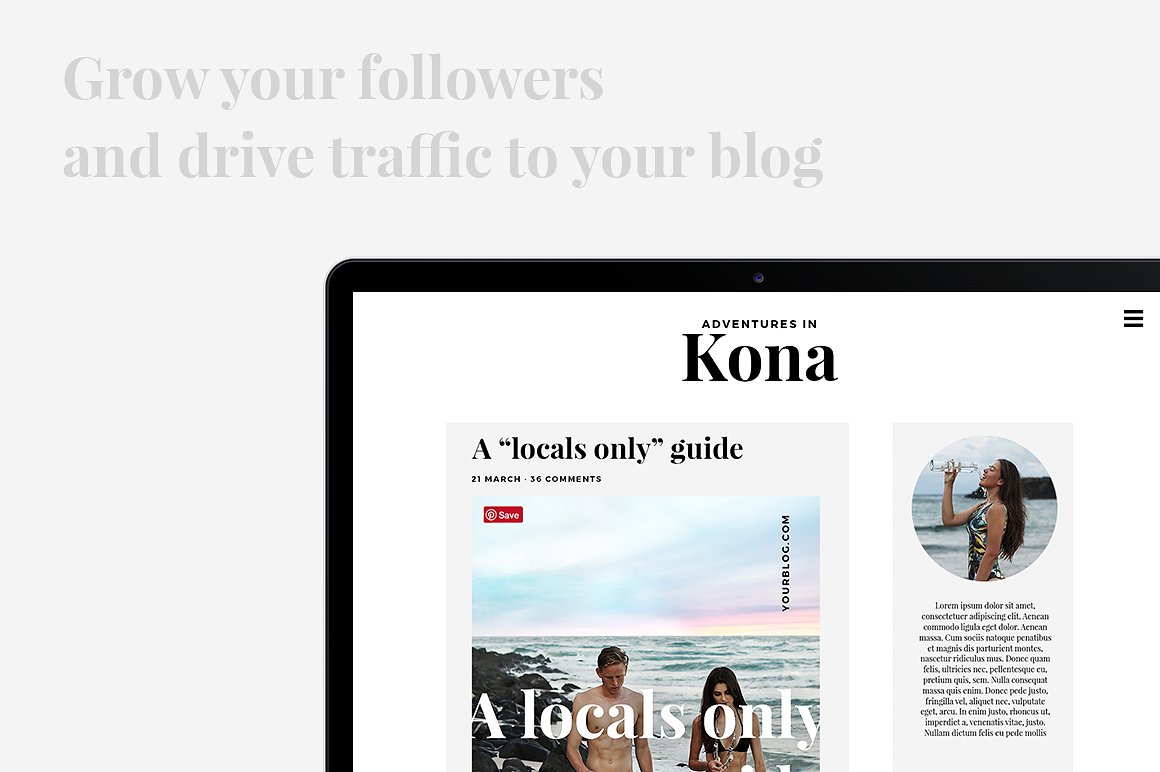 欧美博客网页版式设计素材 KONA Blog & S
