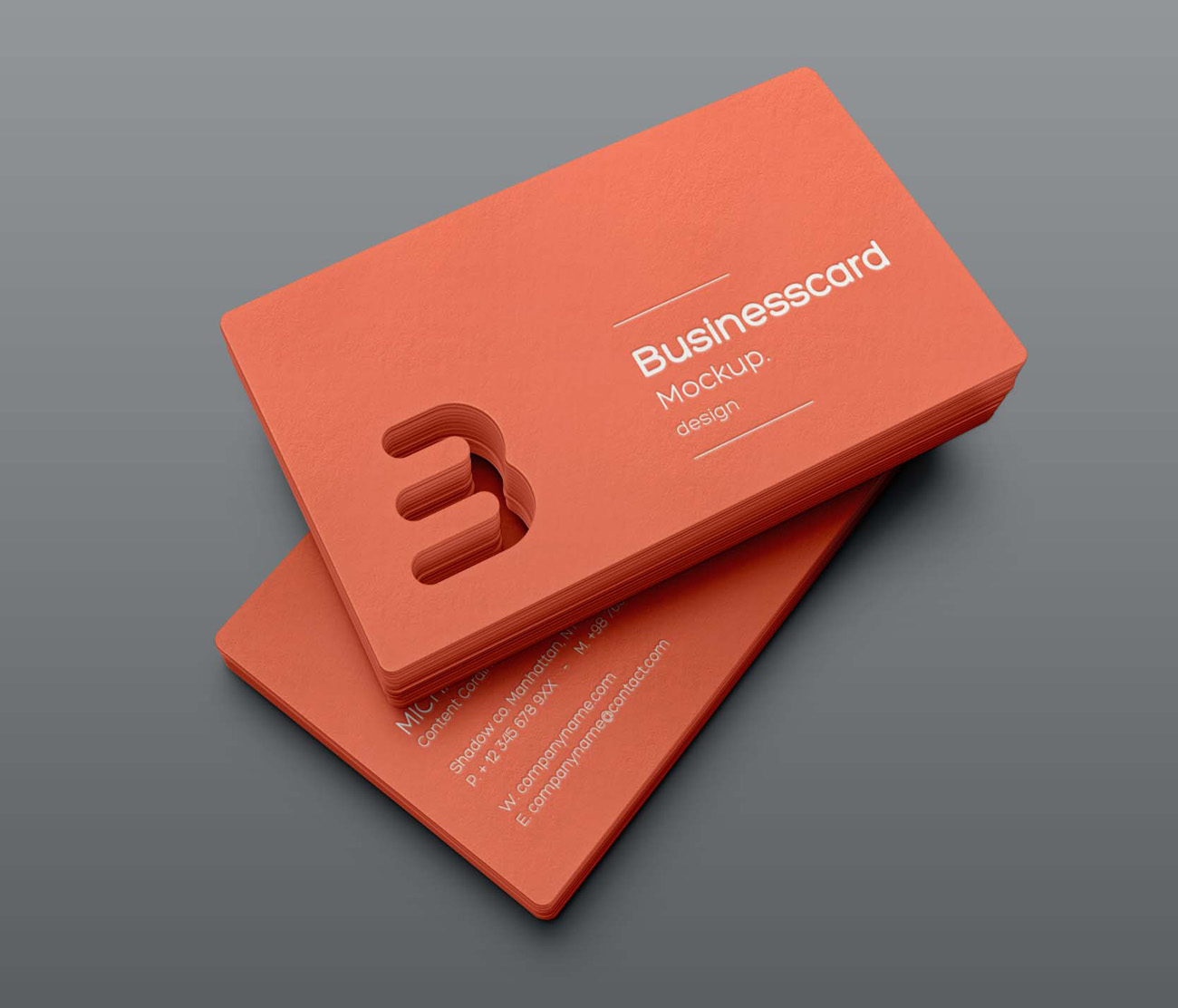 Business Cards Mockup 镂空商务名片设计