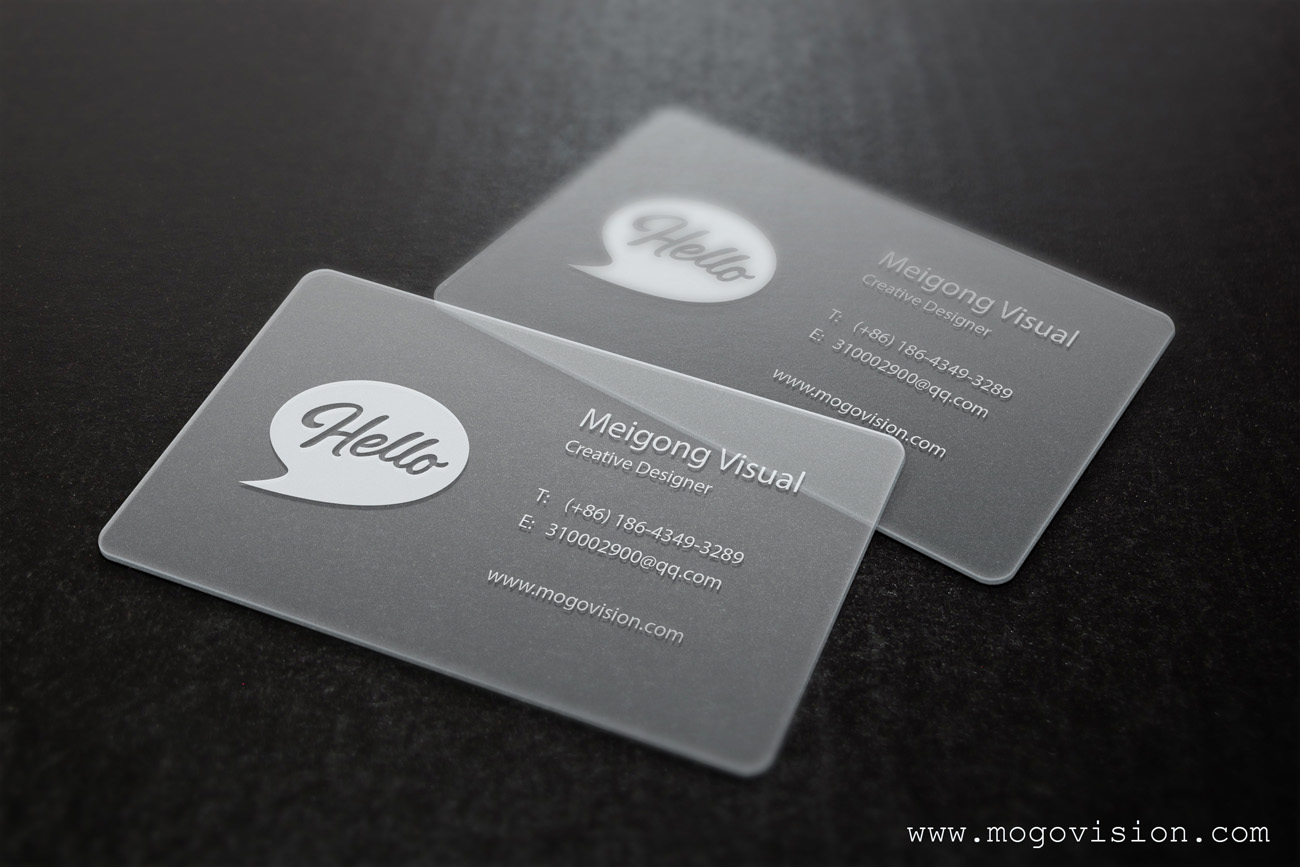 Business Cards Mockup 透明商务名片设计