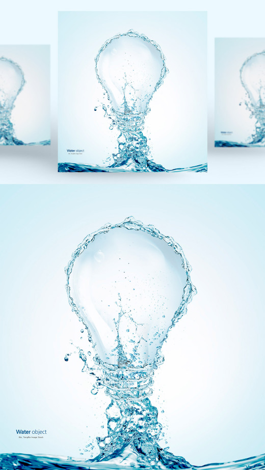 水元素灯泡形状PSD分层元素Water element PS