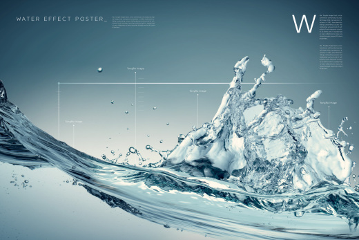 Water Effect Poster 高分辨率水/水滴元素